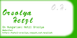 orsolya hetzl business card